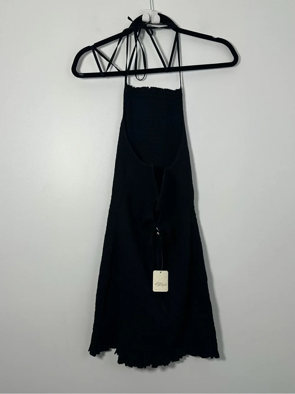 Free People Black Smocked Iyla Dress Size Small NWT